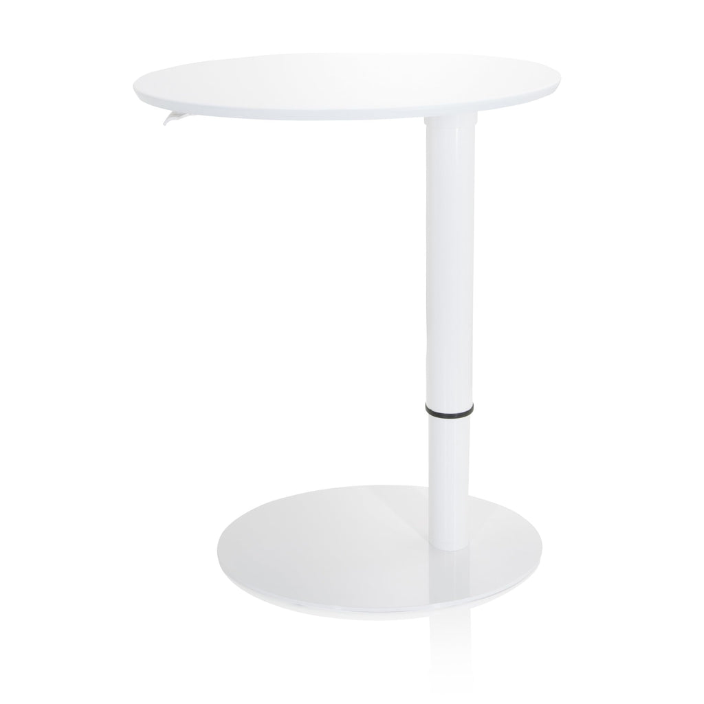 hjh OFFICE 830055 Stehtisch höhenverstellbar Stand III Weiß Beistelltisch Pult mit Gasfeder, Höhe bis 104,5 cm
