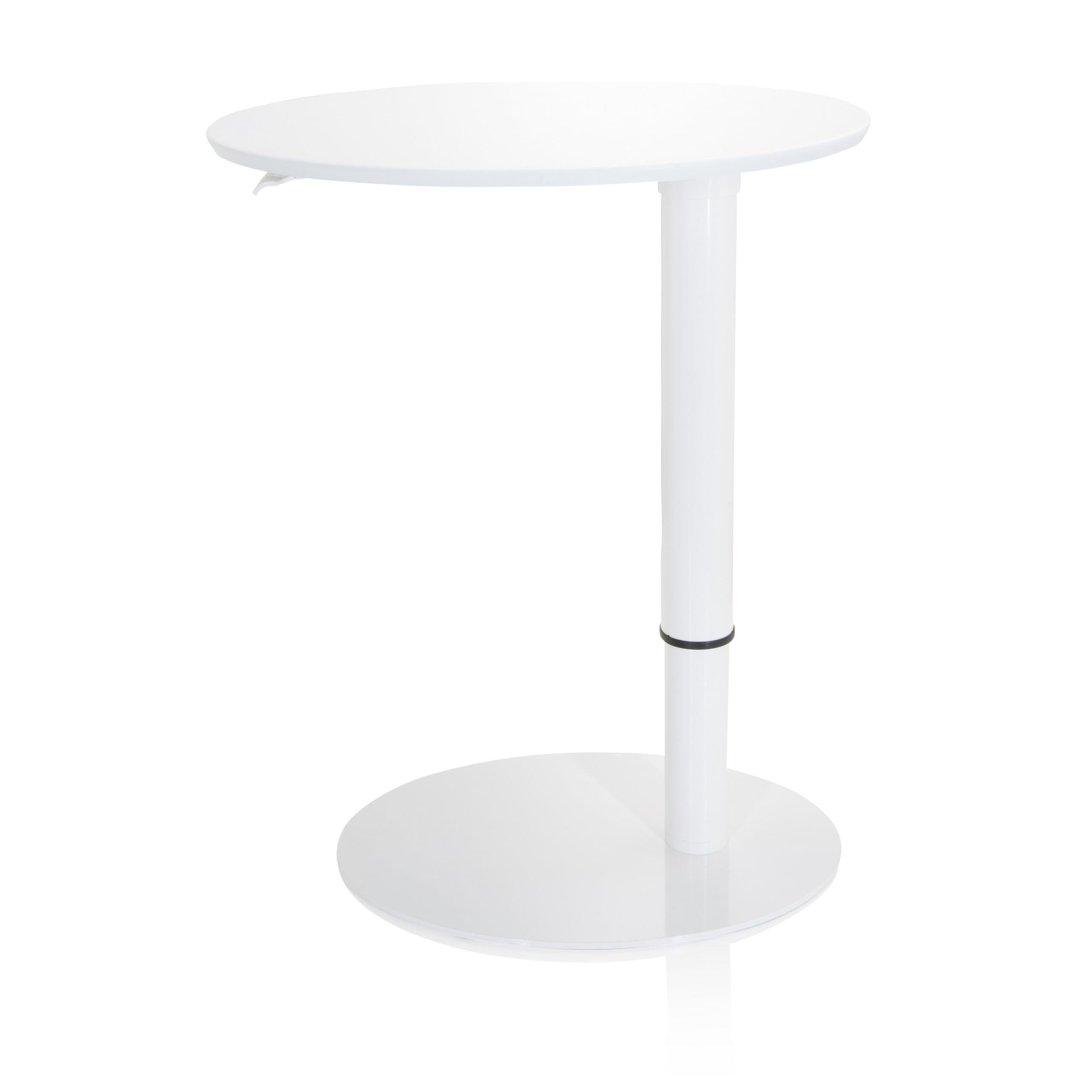 hjh OFFICE 830055 Stehtisch höhenverstellbar Stand III Weiß Beistelltisch Pult mit Gasfeder, Höhe bis 104,5 cm