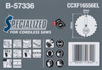 Makita B-57336 EFFICUT Kreissägeblatt Ø 165 x 1,45 x 20 mm, 56 Zähne, 23° Zahnwinkel, sehr saubere und schnelle Schnitte in Holz, MDF, Laminat, für Akku-Handkreissägen