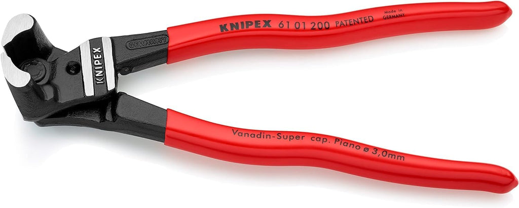 KNIPEX Bolzen-Vornschneider hochübersetzt auf SB-Karte mit Kunststoff überzogen 200 mm, 61 01 200 SB
