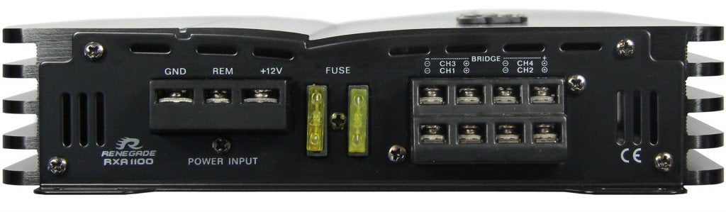 Renegade RXA1100 | 4-Kanal Class A/B Auto Verstärker | 1100 Watt MAX | 4/3/2-Kanal Betrieb | Hoch- & Niederpegeleingänge | Bass Boost | Auto Endstufe für Car-HiFi Systeme