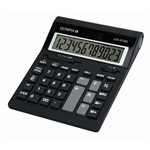 Olympia Taschenrechner LCD - 612 SD, schwarz, LCD-612SD