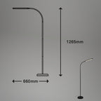 BRILONER – LED Stehlampe dimmbar als Deko im Wohnzimmer und Leselampe, Schwenkbare LED Lampe, Wohnzimmerlampe, Touch, Indirekte Beleuchtung, Schwarz