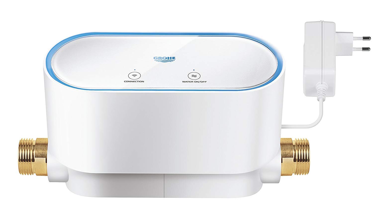 GROHE Sense Set, Sense Guard Wassersensor (erfasst Rohrbrüche und Mikroleckagen, ideal für Einfamilienhäuser, misst den Wasserverbrauch, über App steuerbar), weiß, 22502LN1