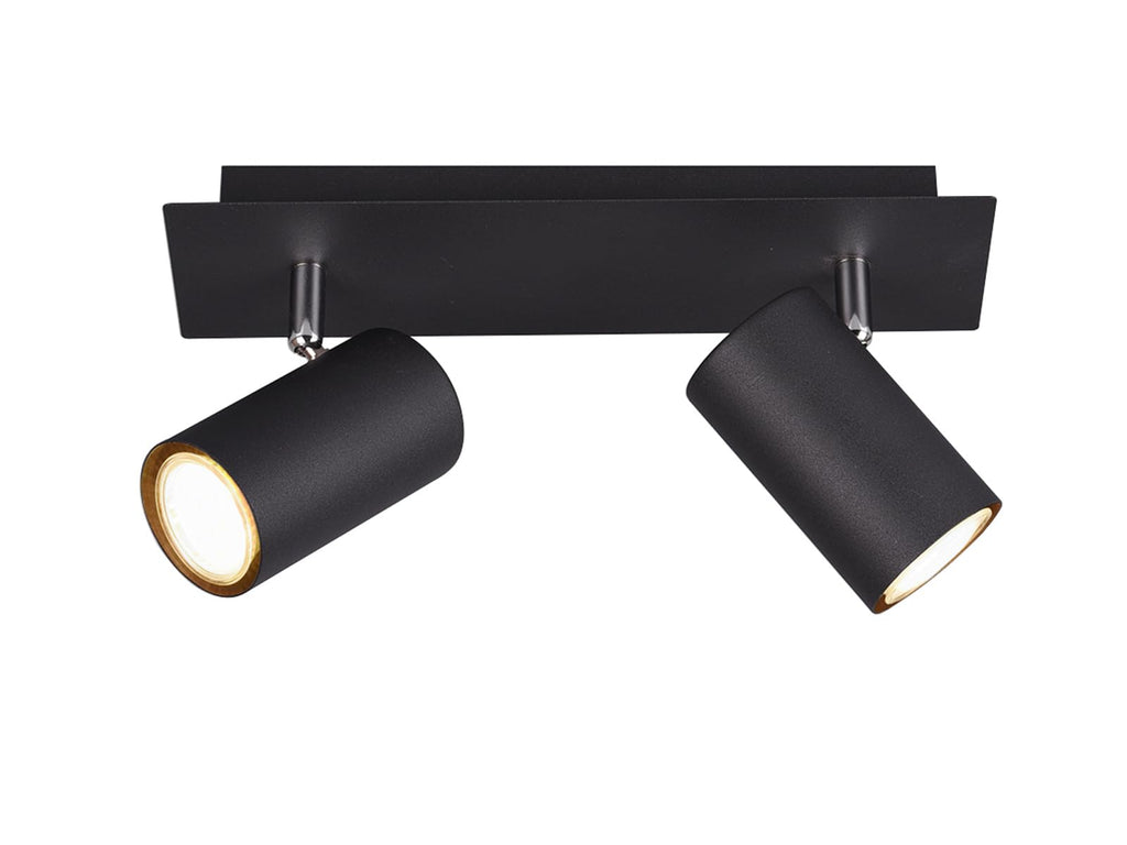 Trio Leuchten Deckenleuchte Marley 802400232, Metall Schwarz matt, Spotbalken 2-flammig, exkl. 2 x GU10