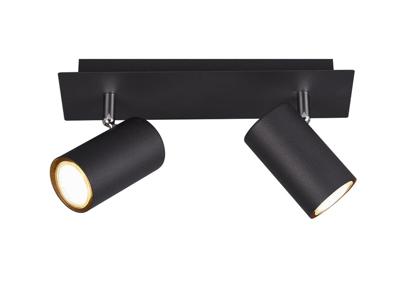 Trio Leuchten Deckenleuchte Marley 802400232, Metall Schwarz matt, Spotbalken 2-flammig, exkl. 2 x GU10
