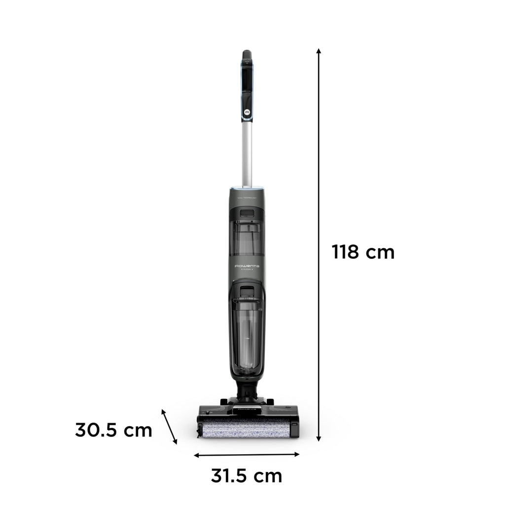 Rowenta X-Clean 4 kabelloser Nass- und Trockenstaubsauger, 2-in-1 Reinigung, 50 Min. Leistung, intelligente Schmutzerkennung, Selbstreinigungssystem, Dunkelgrau, GZ5037WO