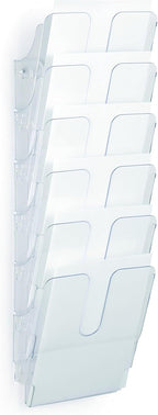 Durable Prospekthalter Wand (Flexiplus 6 Zeitschriftenhalter A4 Hochformat, Ablagefächer Wand) 1 Set, transparent, 1700008401