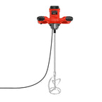 2600W Rot Rührwerk betonrührer, 6-Gang-Getriebe 0-1700U/min, M14 Spiralstange 60 cm, Farb-Mörtelrührer Ø120 mm, Handmischer für Mischgut Beton, Mörtel, Putz, Farbe, Kleber und Zement