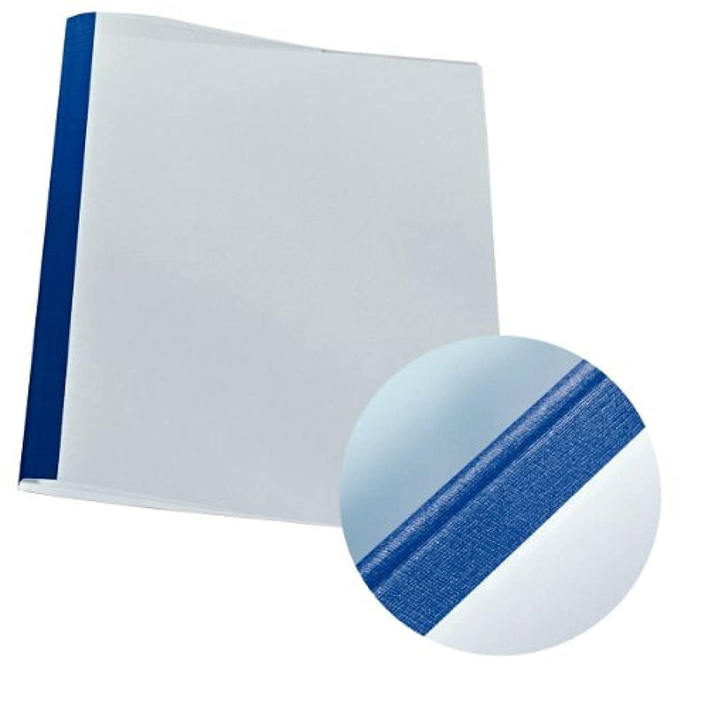 Leitz 177118 Thermobindemappe Leinenoptik, A4, Rückenbreite 1,5 mm, 25 Stück, blau