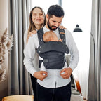 marsupi Classic Babytrage - Neugeborene von der Geburt bis zu 15 kg - Baby Erstaustattung - Klett-Verschluss - Leicht und Kompakt - Grey XL