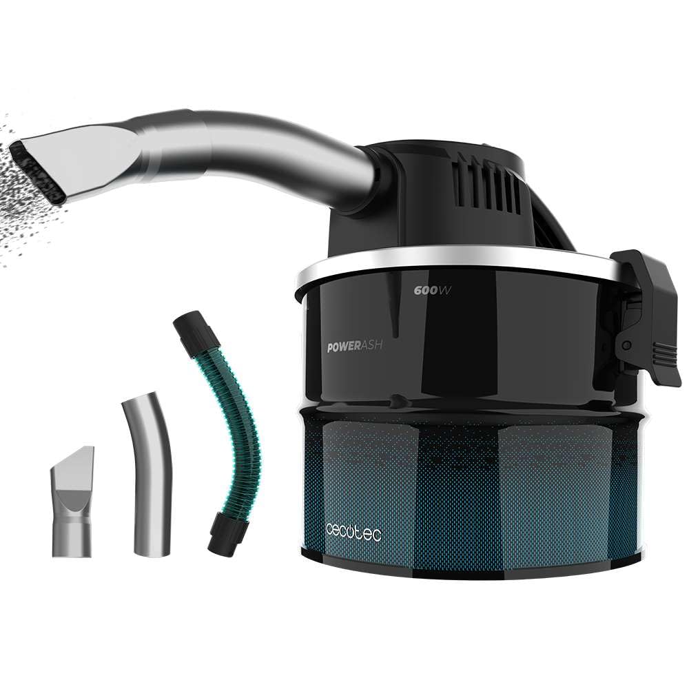 Cecotec Aschesauger Compact 4L Conga Ash 1000 Home, 600W, Ultraleicht, 13 kPa Saugkraft, Metallbeschichteter Schlauch, Tragegriff, 3,5m Kabel, InoxDeposit, Einfach zu transportieren