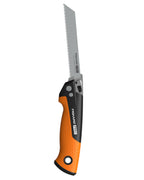 Fiskars Pro Kompakte Klappsäge, Inkl. 2 Sägeblättern, Sägeblattlänge: 15 cm, 13 TPI und 24 TPI, Schwarz/Orange, PowerTooth, 1062934