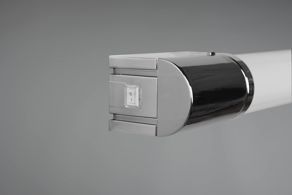 Trio Leuchten LED Bad Wandleuchte Piera 284074206, Kunststoff chromfarbig, inklusiv 8 Watt LED, Schalter, Steckdose, Chrom