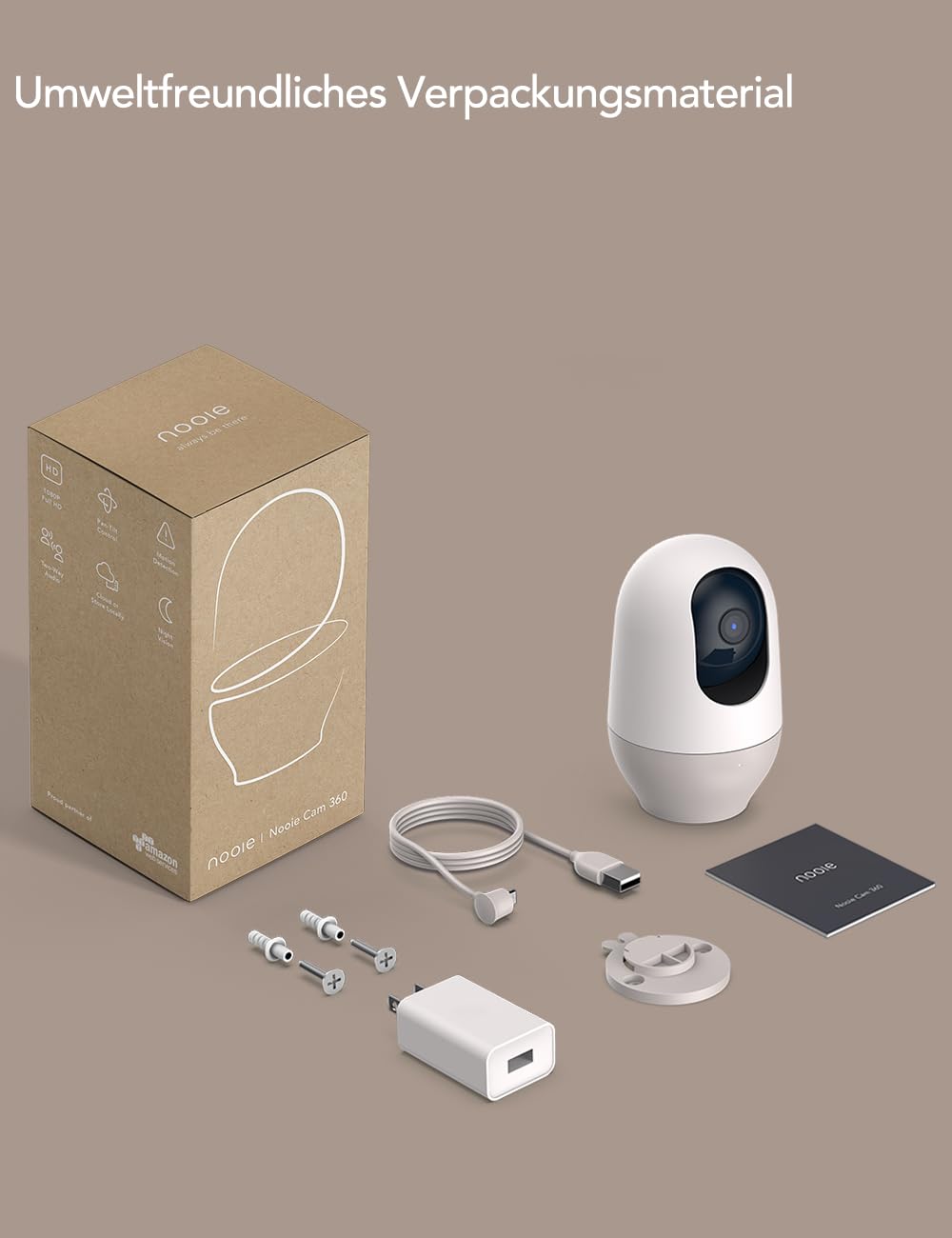 nooie Babyphone, 360 Baby Kamera WLAN, Baby Monitor with Camera, Babyphone mit Kamera und Handy App, 1080P HD Nachtsicht, KI-Tracking, Gegensprechfunktion, Kompatibel mit Alexa und 2.4Ghz WiFi