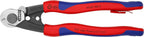 KNIPEX Drahtseilschere geschmiedet in Blister mit Mehrkomponenten-Hüllen, mit integrierter Befestigungsöse zum Anbringen einer, 95 62 190 T BK