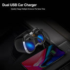 USB C Auto Ladegerät Zigarettenanzünder Verteiler Adapter Splitter Typ C KFZ Ladegerät 2 Fach Steckdose 12V/24V DC 120W mit LED 12V/24V DC 120W LED Voltmeter Schalter Dual USB Port