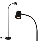 BRILONER – Stehlampe als Deko im Wohnzimmer und Leselampe, Schwenkbare Lampe, Wohnzimmerlampe, Fußtaster, Indirekte Beleuchtung, Schwarz