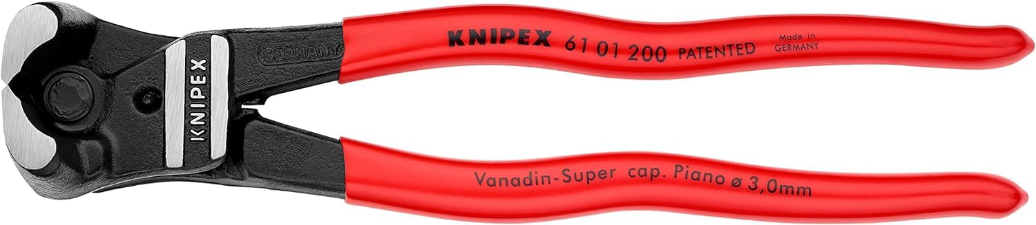 KNIPEX Bolzen-Vornschneider hochübersetzt auf SB-Karte mit Kunststoff überzogen 200 mm, 61 01 200 SB