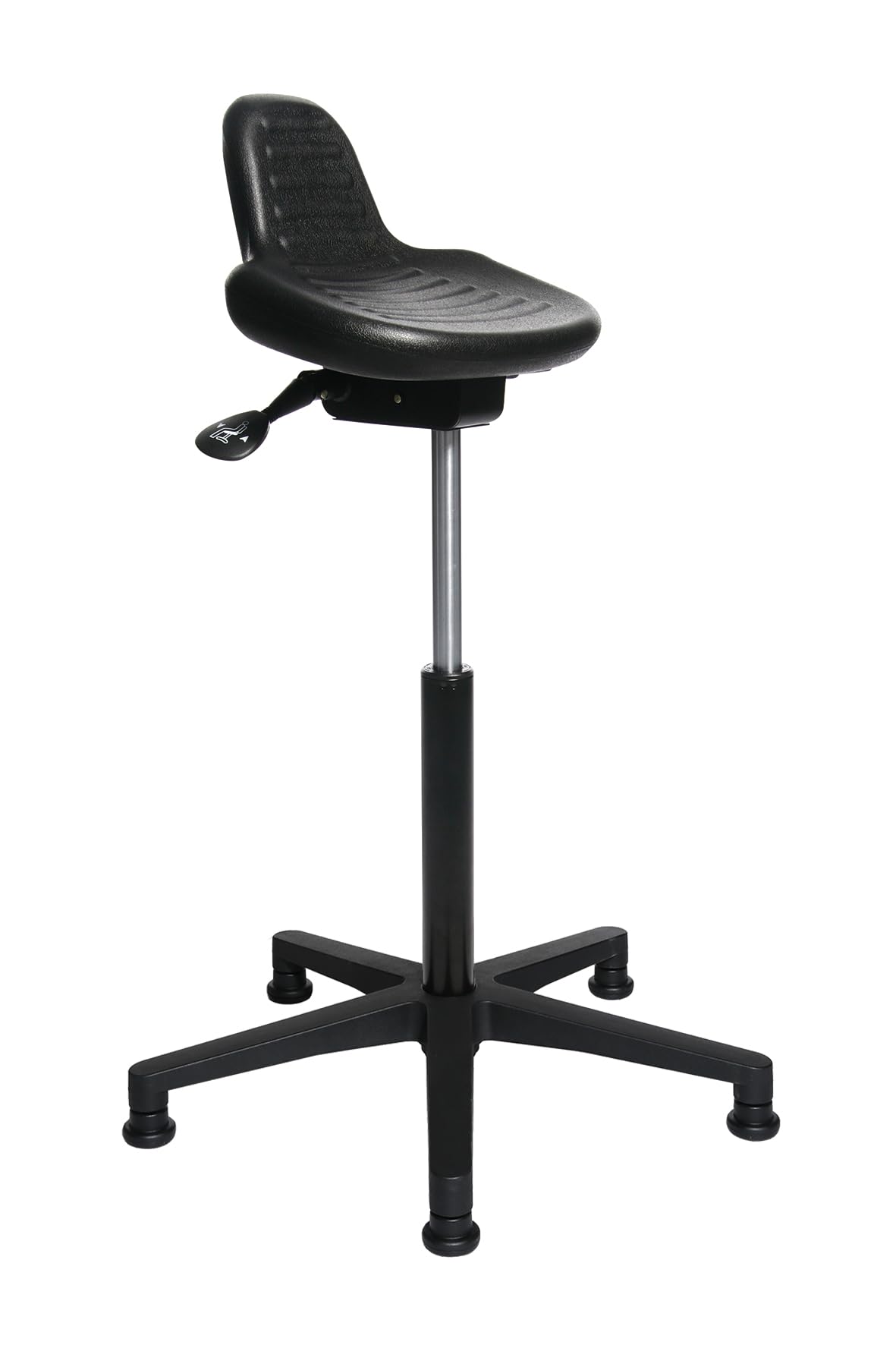Topstar 70590-0 STANDSTAR, Stehhocker, Arbeitshocker, Stehhilfe, Neigeverstellung, höhenverstellbar, Kunststoff, schwarz, 55 - 81/ 35/ 25 cm