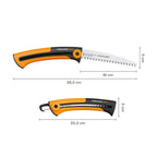 Fiskars Handsäge für frisches Holz, Grobzahnung, Sägeblattlänge: 16 cm, Einziehbar, Rostfreies Stahl-Sägeblatt, Schwarz/Orange, Xtract, SW73, Länge: 35 cm, 1000613
