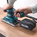 Makita Werkzeug GmbH BO3711J Schwingschleifer 190 W im Makpac, Schwarz, Blau, (L x B x H) 253 x 92 x 154 mm
