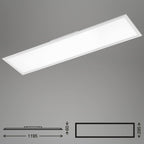 BRILONER - LED Deckenlampe ultraflach, neutralweiße Lichtfarbe, 38 Watt, 4100 Lumen, LED Deckenleuchte, Wohnzimmerlampe, Panel, Küchenlampe, Deckenbeleuchtung, 119,5x29,5x6 cm, Weiß
