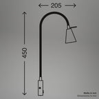 BRILONER - LED Bettlampe, Bettleuchte Flexarm, inkl. An-/Ausschalter, schwenkbar, 4,7 Watt, 350 Lumen, Schlafzimmerlampe, Büroleuchte, warmweiße Lichtfarbe, Metall, 45x20,5 cm, Matt-nickel