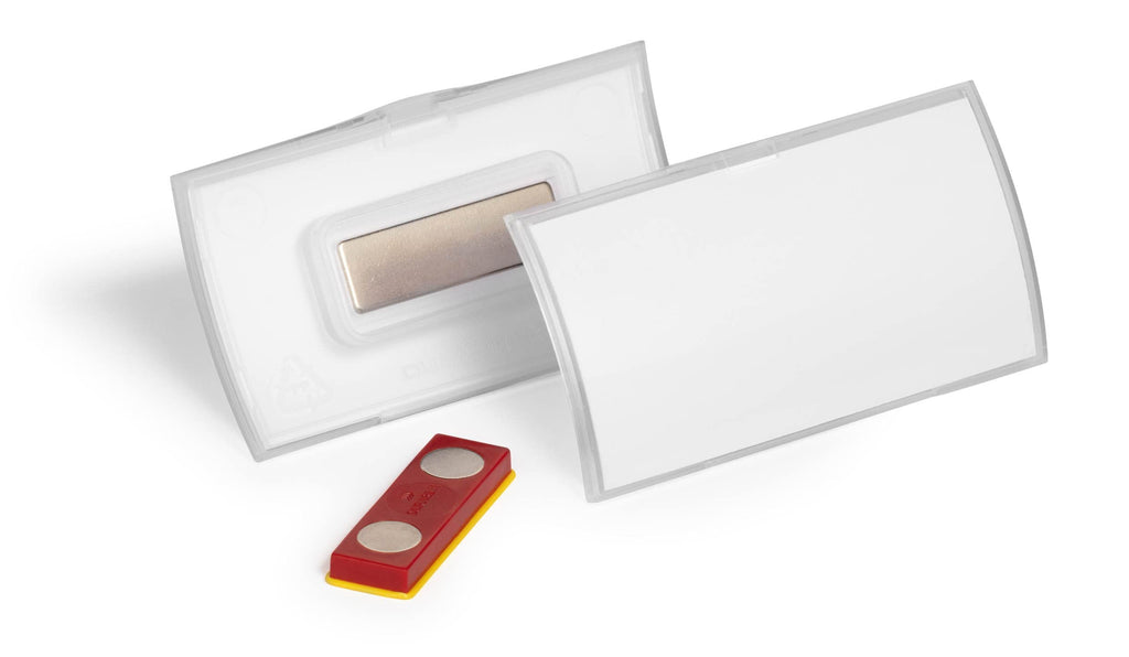 Durable Namensschild CLICK FOLD 40x75 mm mit Magnet verdrehsicher PP, Packung à 10 Stück, transparent, 825919