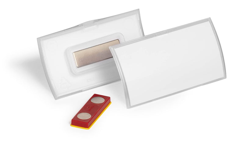 Durable Namensschild CLICK FOLD 40x75 mm mit Magnet verdrehsicher PP, Packung à 10 Stück, transparent, 825919