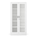 Jan Nowak Aktenschrank C012 Glasvitrine Büroschrank Universalschrank Flügeltürschrank Stahlblech Pulverbeschichtung abschließbar 185 cm x 90 cm x 40 cm (Weiß)