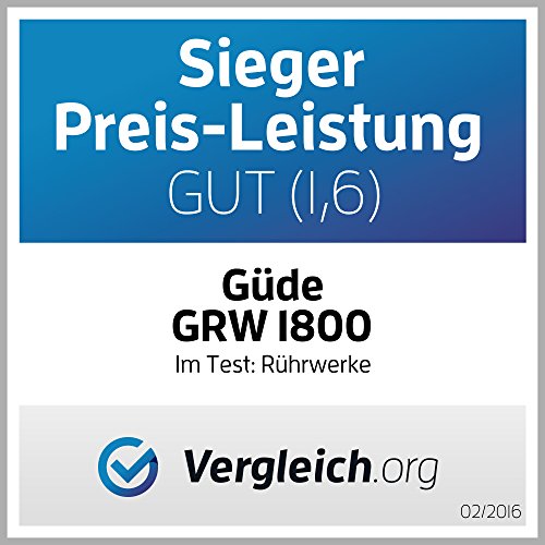 Güde Rührwerk GRW 1800 (professioneller Mörtel- und Farbrührer, 1800 W, max. 700 1/min, elektronische Drehzahlregulierung, Soft-Start-Funktion, Schalter für Dauerbetrieb, 2 Rührkörbe, Test SEHR GUT)