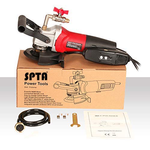 Nasspolierer, SPTA 800W / 220V 100mm Nass Poliermaschine mit variabler Geschwindigkeit und Granit-Diamantpolierkissen Betonpoliermaschine Steinpoliermaschine für Granit/Marmor/Beton/Stein (großer)