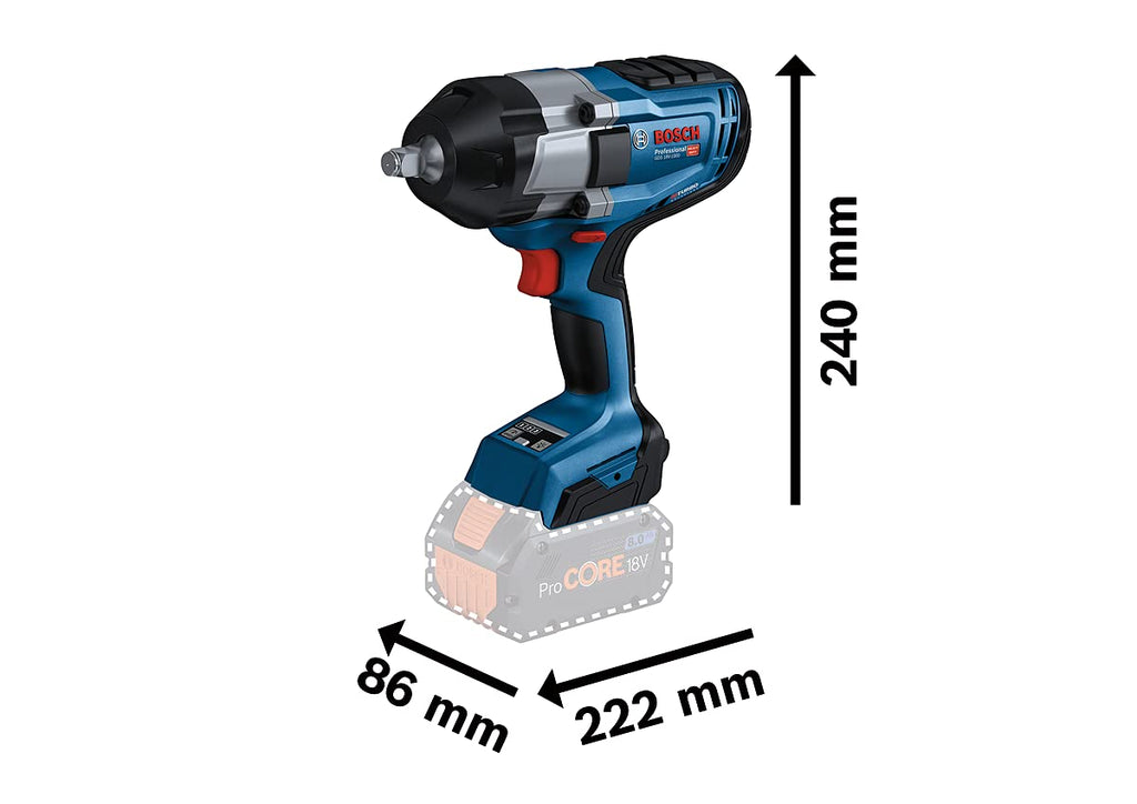 Bosch Professional 18V System BITURBO Akku Drehschlagschrauber GDS 18V-1000 (inkl. Leiterclip, Einlage, L-BOXX, ohne Akku/ Ladegerät)