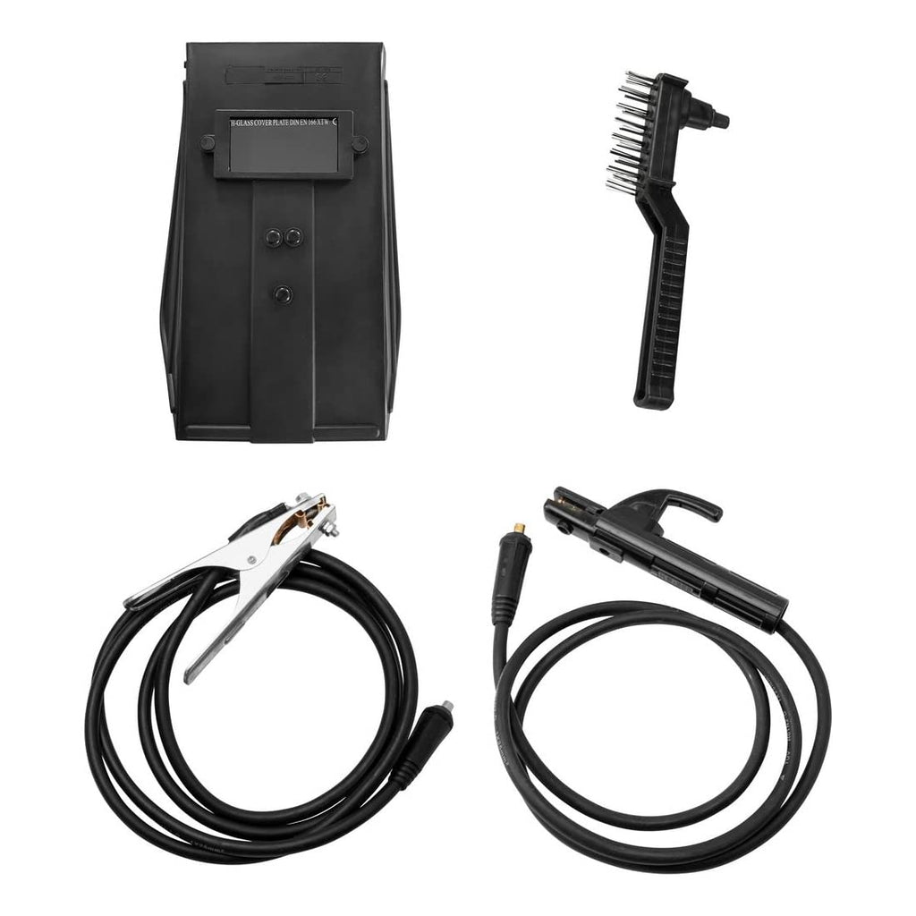 Güde Inverter Schweißgerät GIS 122 (230 V, 16,7 W Leerlaufleistung, 3.6 kVA max. Netzleistung, 10-120 A Regelbereich Schweißstrom, inkl. Elektrodenhalter, Masseklemme, Schlackenhammer & Schweißschild)