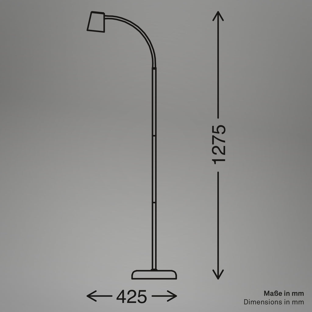 BRILONER – Stehlampe als Deko im Wohnzimmer und Leselampe, Schwenkbare Lampe, Wohnzimmerlampe, Fußtaster, Indirekte Beleuchtung, Schwarz
