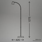BRILONER – Stehlampe als Deko im Wohnzimmer und Leselampe, Schwenkbare Lampe, Wohnzimmerlampe, Fußtaster, Indirekte Beleuchtung, Schwarz