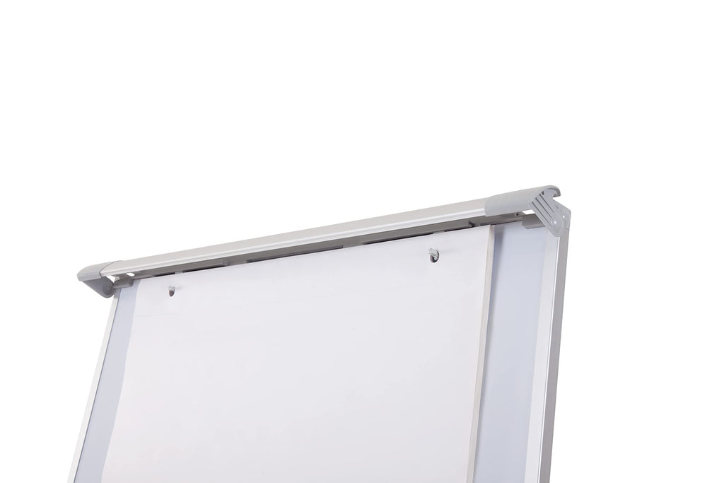 Bi-Office Mobiles Flipchart Smart, mit 5 Rollen, Magnetisch, Aluminiumrahmen, Tafelgröße 70 x 100 cm, Gesamthöhe 180 cm,Grau,