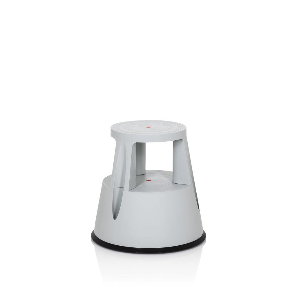 hjh OFFICE Tritthocker TIO-M I Kunststoff Elefantenfuß, Höhe 42 cm, bis 150kg belastbar, mit Rollen 830002 Hellgrau