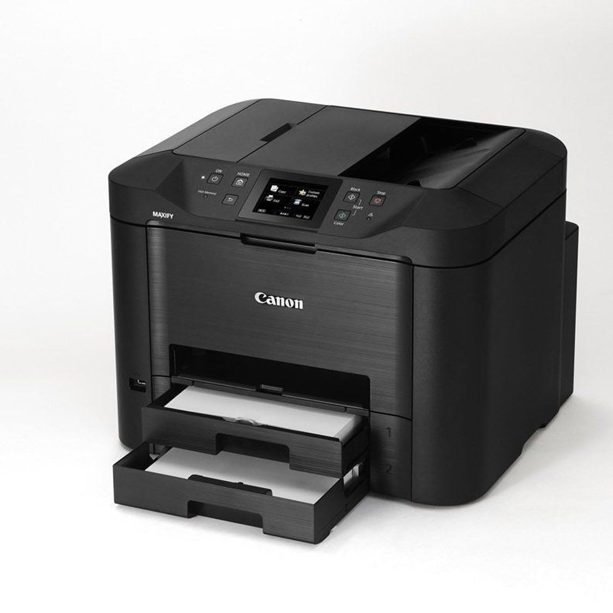 Canon MAXIFY MB5450 Tintenstrahldrucker 4-in-1 Multifunktionsgerät DIN A4 (Drucker, Scanner, Kopierer, Fax, Duplex-ADF, 600x1200 DPI, WLAN, 24/15,5 ISO-Seiten/Min., Duplexdruck, 500-Blatt-Kassette)