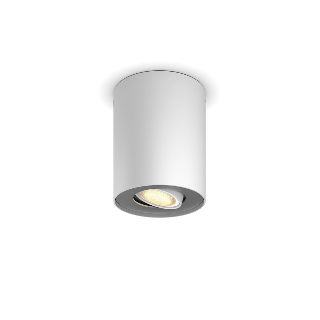 Philips Hue White Ambiance Pillar 1er Spot Erweiterung, inkl. GU10 LED-Lampe, steuerbar via App, kompatibel mit Amazon Alexa (Echo, Echo Dot), weiß, neue Generation