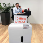HSM shredstar X10 Aktenvernichter I Partikelschnitt 4,5x30mm I Sicherheitsstufe P-4 I Leiser Home Office Schredder für Papier, CDs, DVDs, Kreditkarten I 20l Auffangbehälter I Papierschredder 10 Blatt
