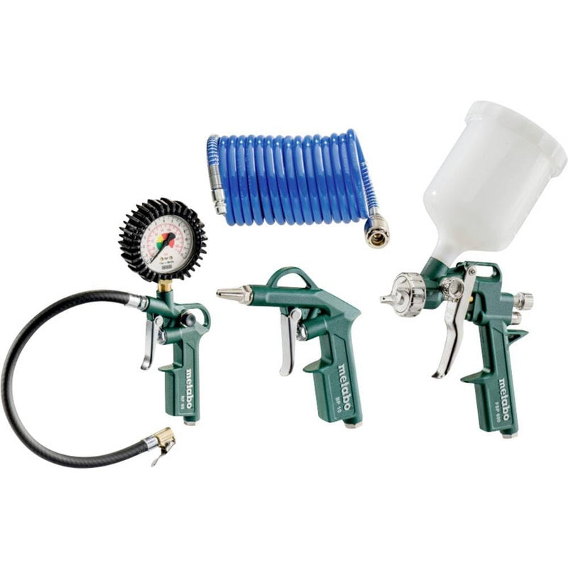Metabo Druckluft-Werkzeugset LPZ 4 Set – 601585000 – Mit mit Adapter und Ballhohlnadel