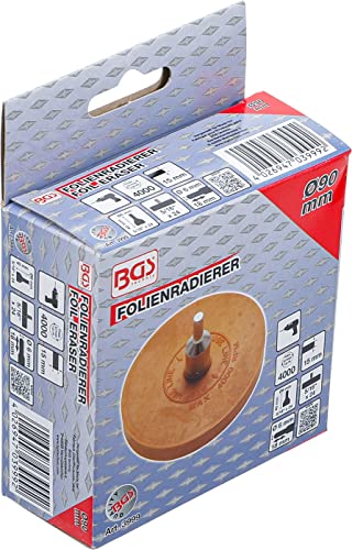 BGS 3999 | Folienradierer | Ø 90 mm | inkl. Adapter | für Bohrmaschinen, Akku-Schrauber, Geradschleifer
