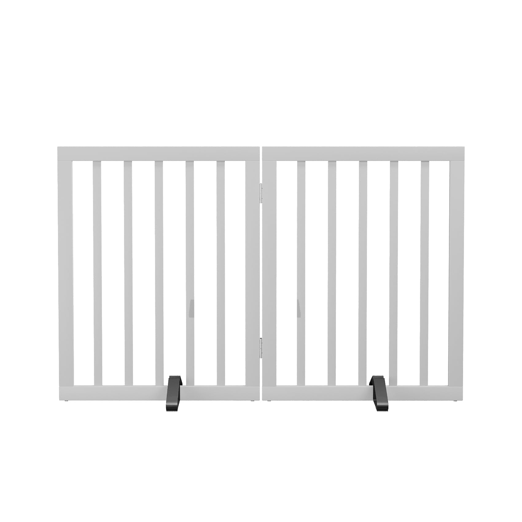 Semiocthome Freistehende Baby- & Haustiergitter aus Bambus, Hunde- und Katzengitter für Türen, Treppenschutzgitter für Welpen, Faltbare Sicherheitsgitter (Weiß, 2 Platten - 90cm Breit)