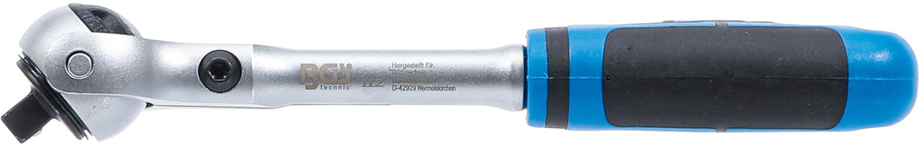 BGS 112 | Umschaltknarre mit Kugelkopf | feinverzahnt | 6,3 mm (1/4") | Schwenkkopf | ergonomisch | rutschfest | Knarre | Ratsche