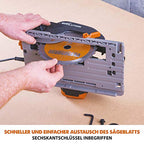 Evolution Handkreissäge R185CCSX Kreissäge Tauchsäge 1600W Inkl. Ø 185 mm HM-Sägeblatt Multi-Material-Schneiden Holz, Aluminium, Stahl, Kunststoff | Mit 3-teiliger 1020mm Mini-Schiene Führungsschiene