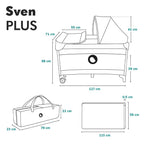 Lionelo Sven Plus 4 in 1 Baby Bett ab Geburt bis 15 kg Wickelauflage Moskitonetz luftige Seitenwände mit Seiteneingang Tragetasche zusammenklappbar