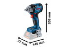 Bosch Professional 18V System Akku Drehschlagschrauber GDS 18V-330 HC (330 Nm Anziehmoment, 560 Nm Losbrechmoment, drei Geschwindigkeits-/Drehmomentstufen, ohne Akku/ Ladegerät)