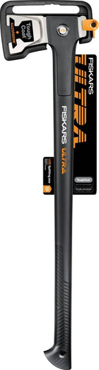 Fiskars Ultra Spaltaxt U32, Leistungsstarke Axt zum Spalten großer Holzstämme, ToughCoat-Beschichtung, Optimierte Balance, Karbonstahl-Klinge/FiberComp-Stiel, 81,5 cm, Schwarz, 1086011